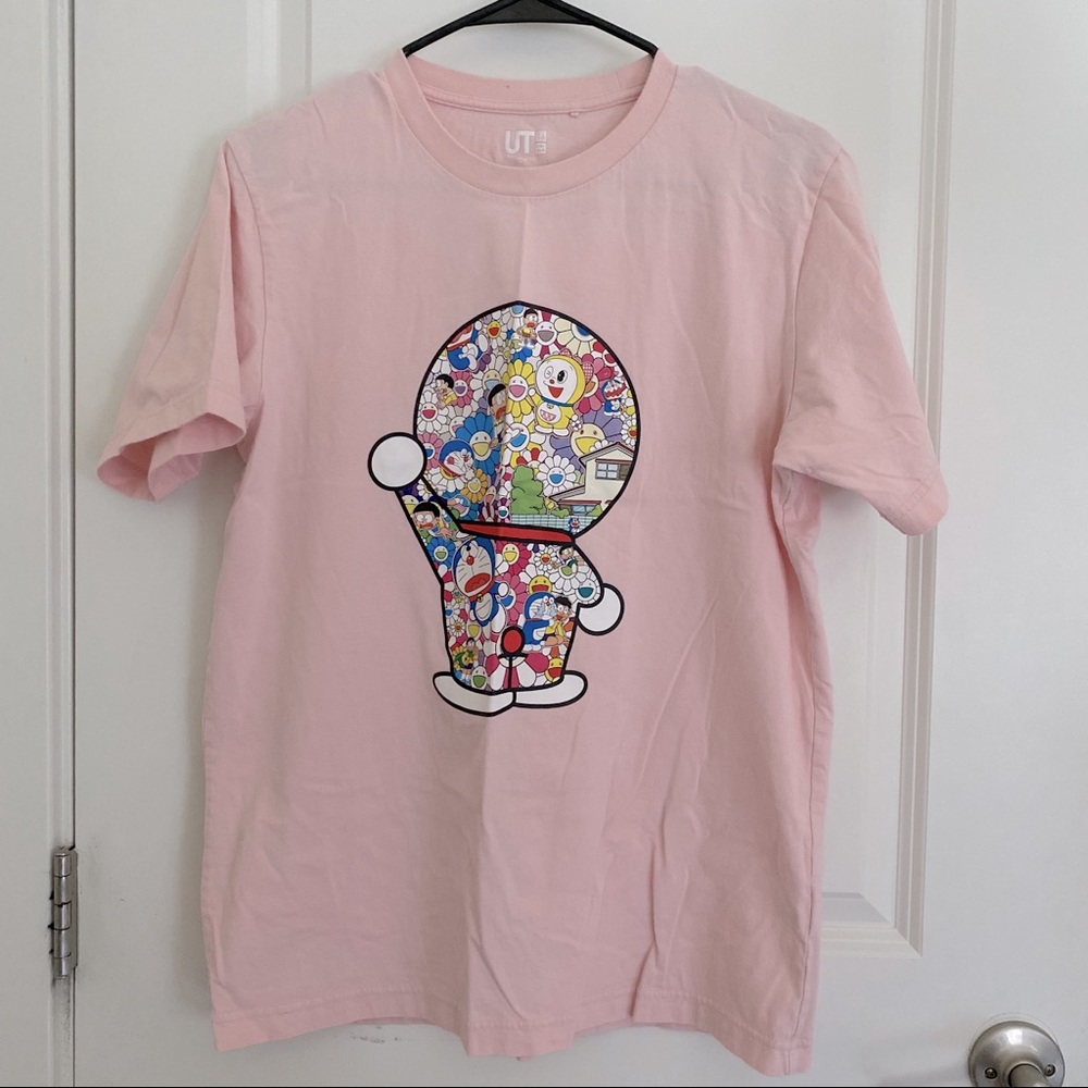 Uniqlo UT Doraemon M pink Yakashi Murakami
